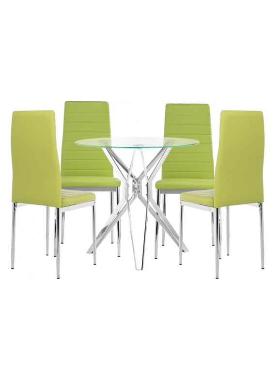 Обеденная группа Лили 80 green / chrome