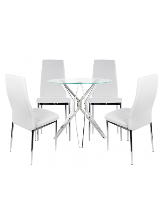 Обеденная группа Лили 80 white / chrome