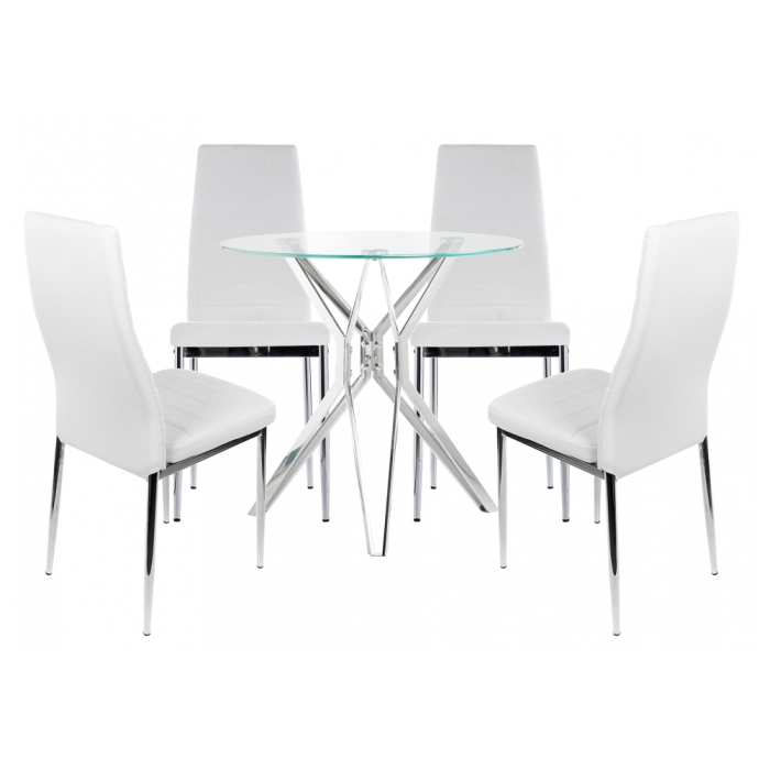 Обеденная группа Лили 80 white / chrome