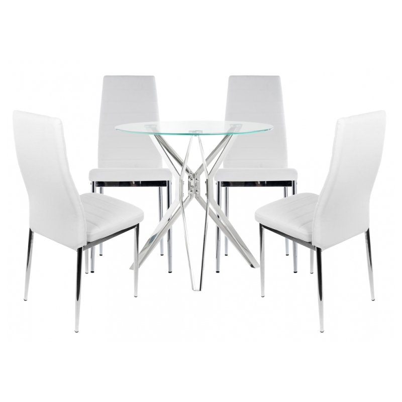 Обеденная группа Лили 90 white / chrome