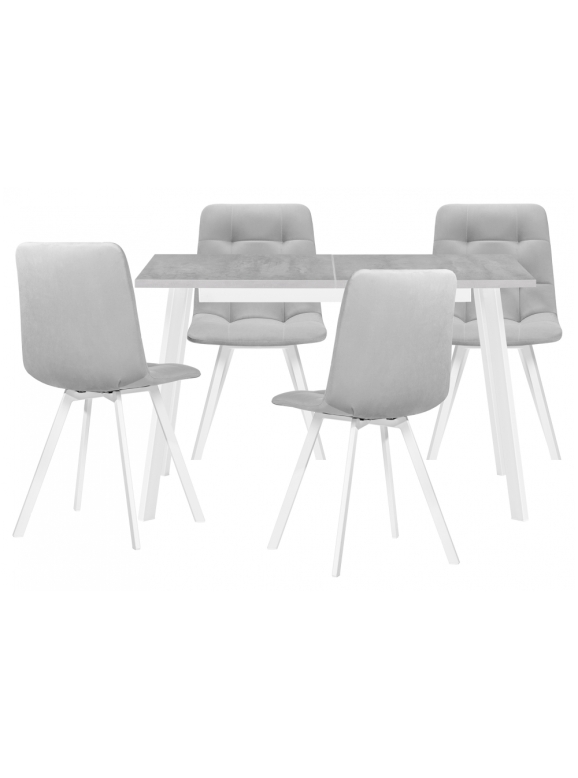 Обеденная группа Маки белый / светло-серый