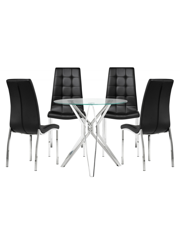 Обеденная группа Саито 80 black / chrome