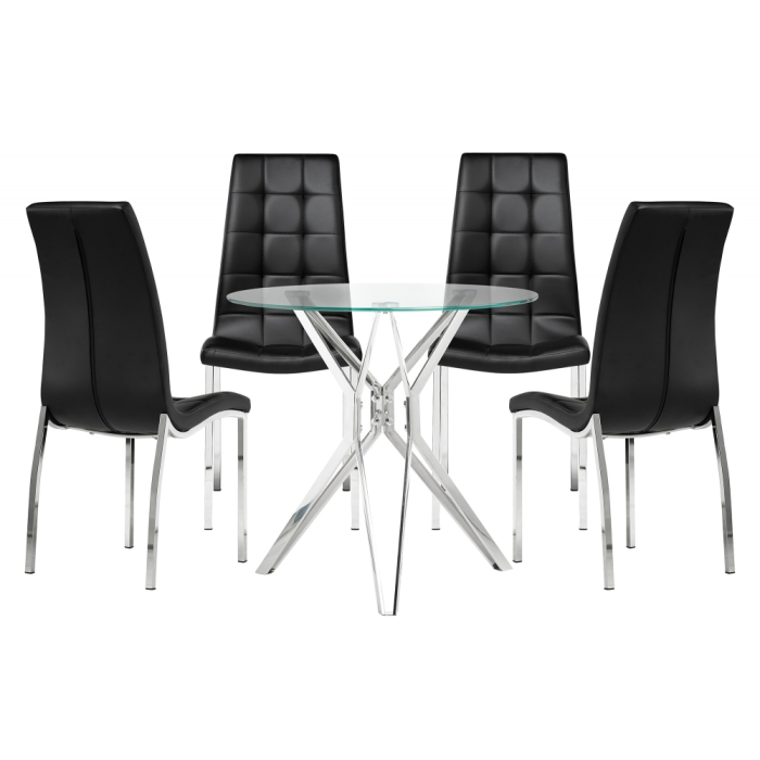 Обеденная группа Саито 80 black / chrome