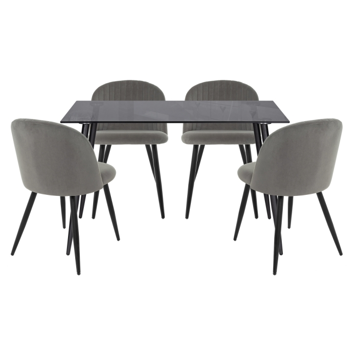 Обеденная группа Сариел dark gray / black