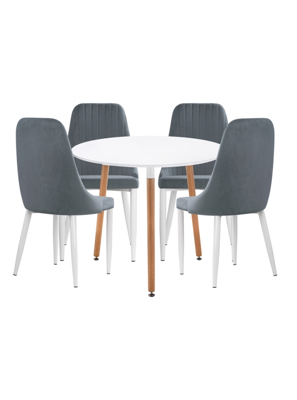 Обеденная группа Уин 80 white / gray