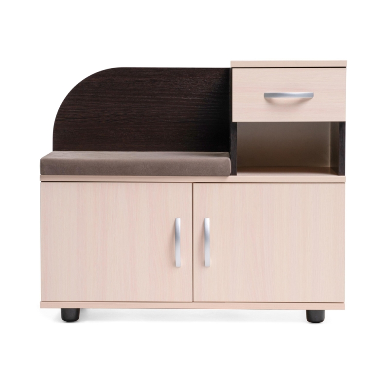 Обувница Аврора дуб млечный / венге