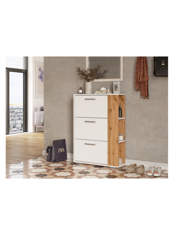 Обувница Эдеа-1 белый / дуб вотан