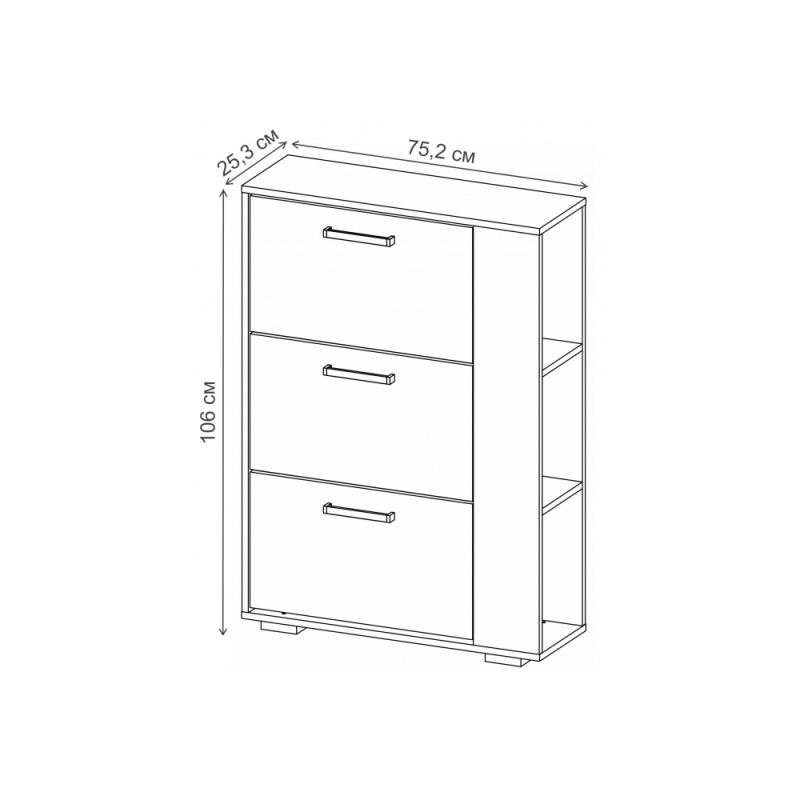 Обувница Эдеа-1 белый / дуб вотан