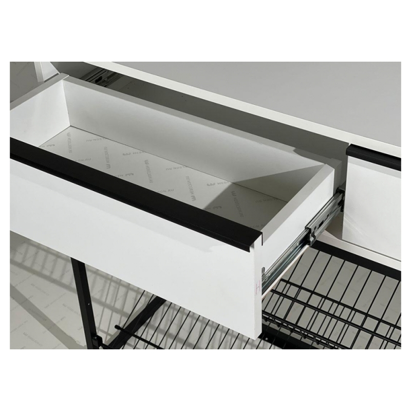 Обувница Крафт 2 черный муар / белый