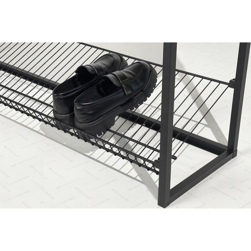 Обувница Крафт 2 черный муар / белый