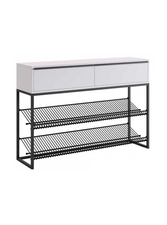 Обувница Крафт 2 черный муар / белый