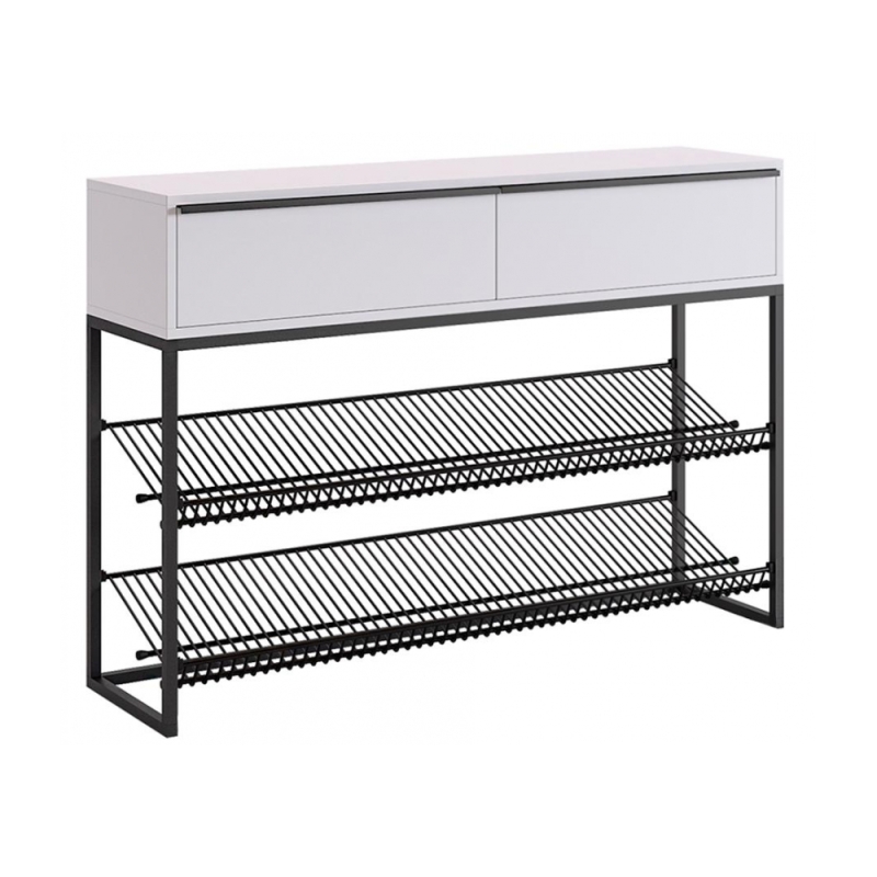 Обувница Крафт 2 черный муар / белый