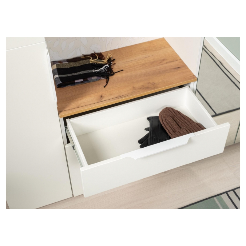 Прихожая Октава 16.127 белый PE шагрень / дуб золотой craft