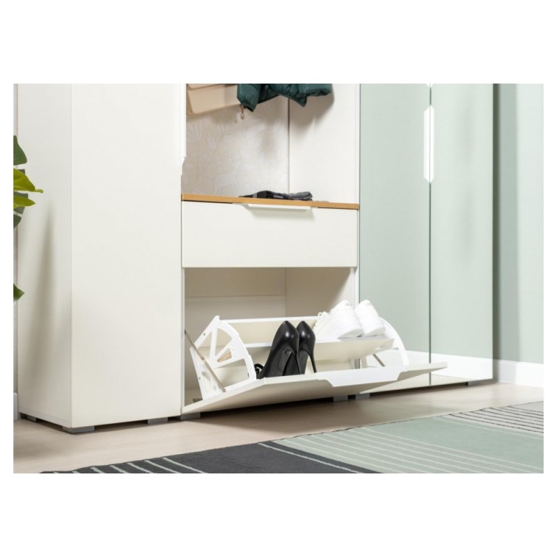 Прихожая Октава 16.127 белый PE шагрень / дуб золотой craft