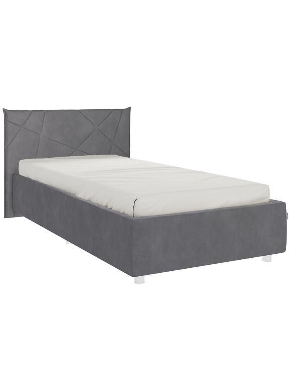 Односпальная кровать Бест 90х200 велюр графит с основанием