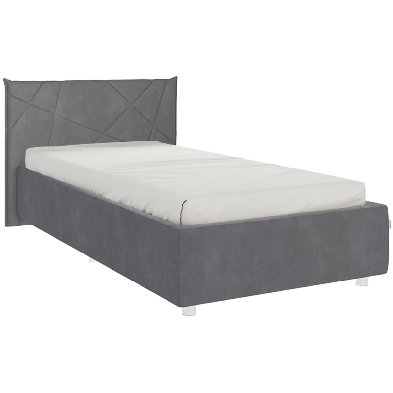 Односпальная кровать Бест 90х200 велюр графит с основанием