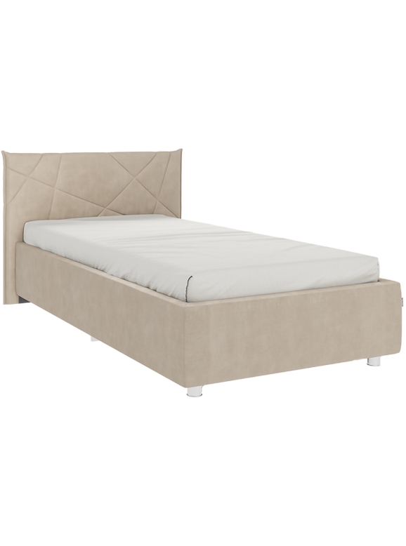 Односпальная кровать Бест 90х200 велюр капучино с основанием