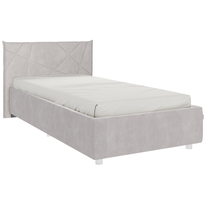 Односпальная кровать Квест 90х200 с ПМ велюр галька