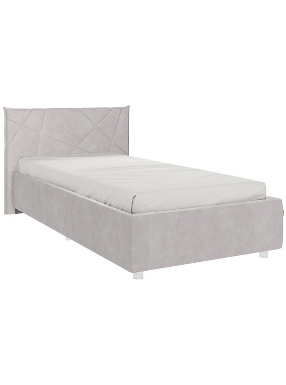 Односпальная кровать Квест 90х200 велюр галька с основанием