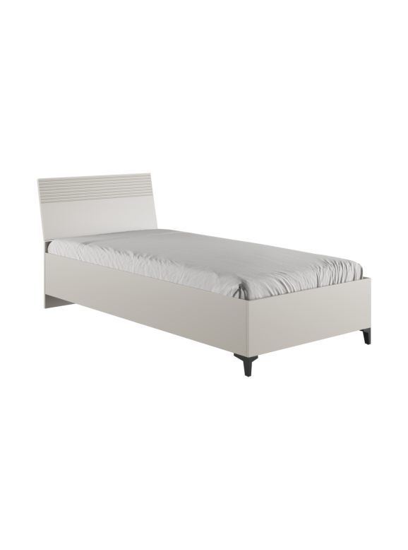 Односпальная кровать Ника 90х200 с основанием дсп бежевый мат-05 / кашемир