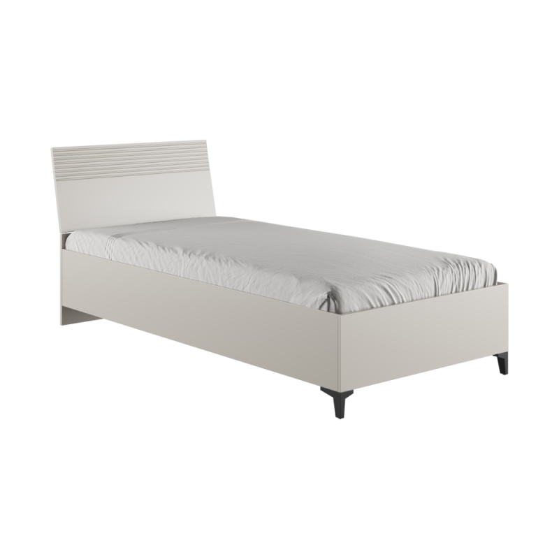 Односпальная кровать Ника 90х200 с основанием дсп бежевый мат-05 / кашемир