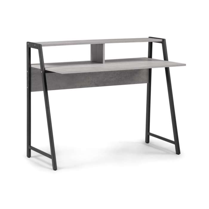 Письменный стол Аларо 115х60х93 бетон / черный матовый