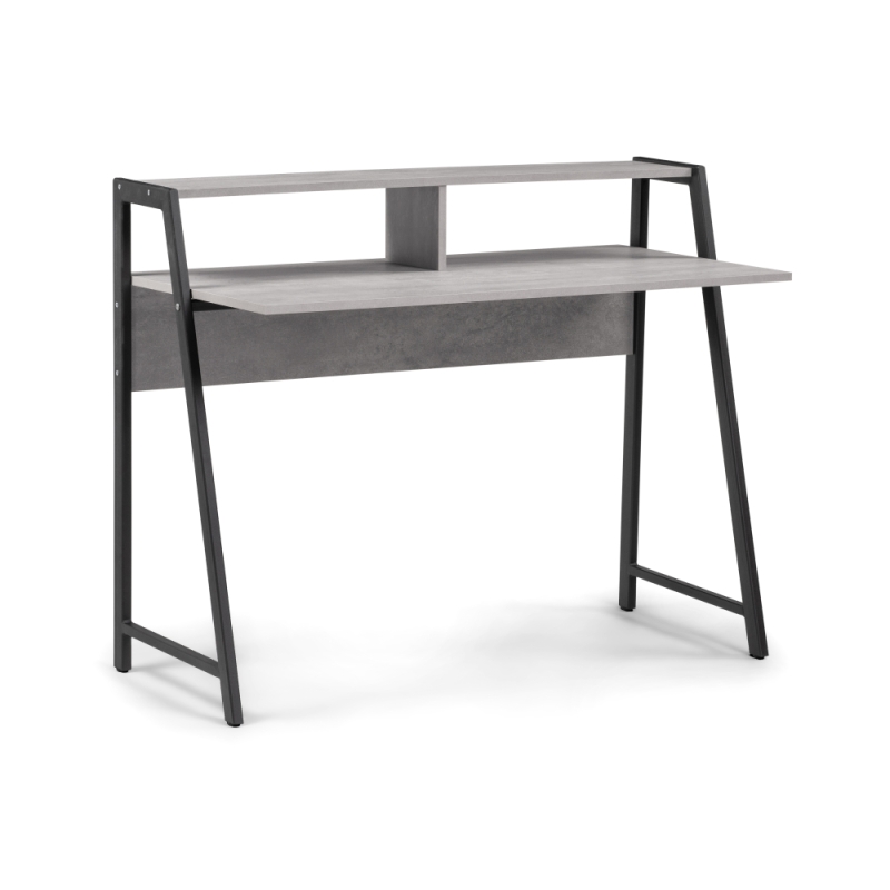 Письменный стол Аларо 115х60х93 бетон / черный матовый