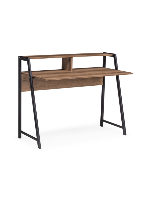 Письменный стол Аларо 115х60х93 дуб делано темный / черный матовый