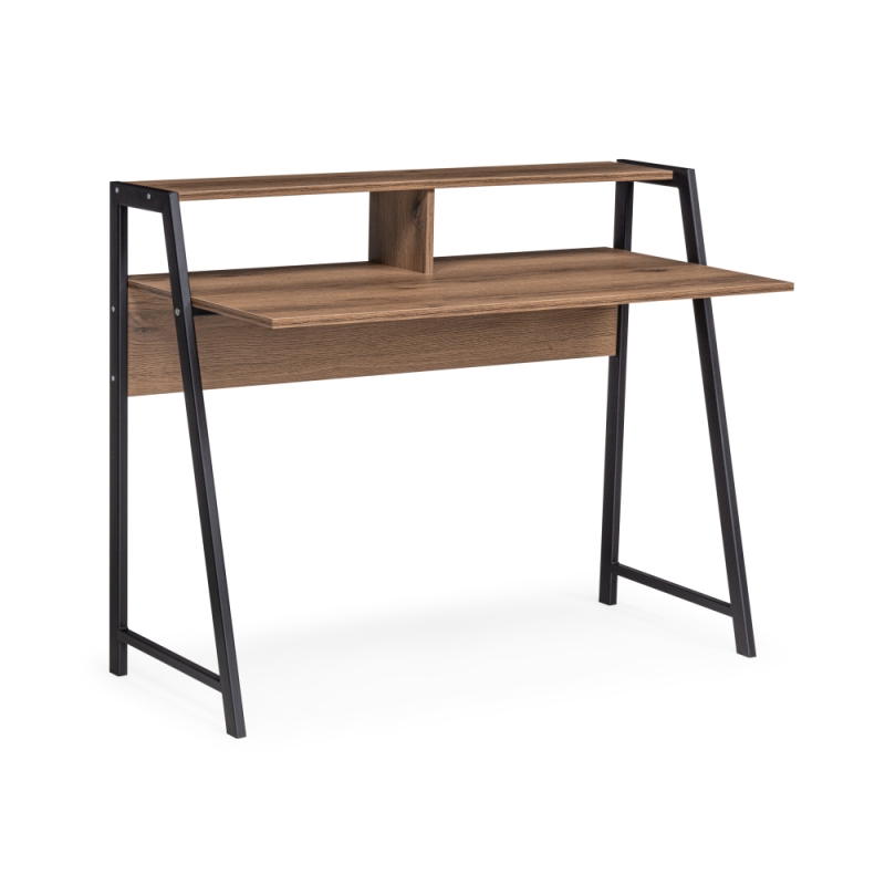 Письменный стол Аларо 115х60х93 дуб делано темный / черный матовый