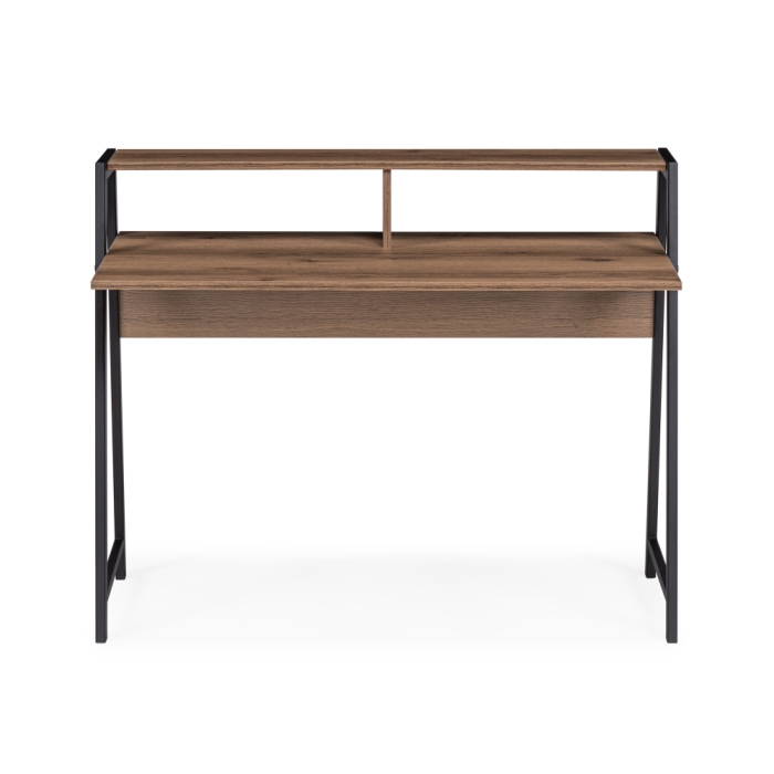 Письменный стол Аларо 115х60х93 дуб делано темный / черный матовый