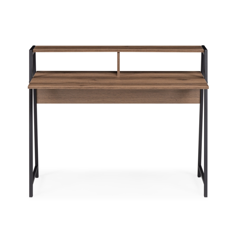 Письменный стол Аларо 115х60х93 дуб делано темный / черный матовый