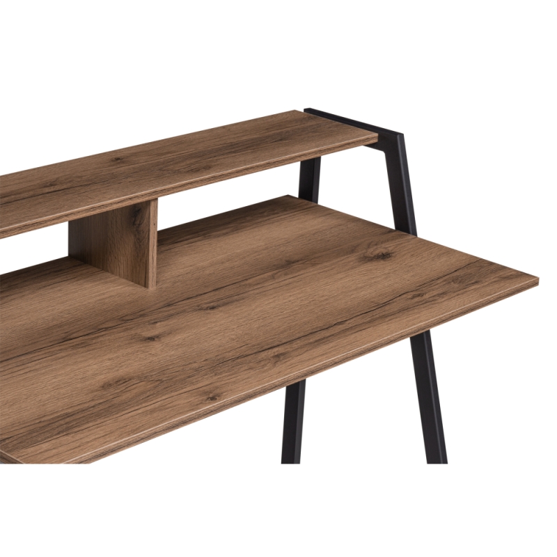 Письменный стол Аларо 115х60х93 дуб делано темный / черный матовый