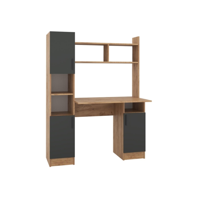 Письменный стол Бишоп 6 123х57х160 дуб крафт золотой / антрацит