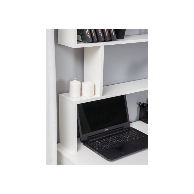 Письменный стол Дижон с надстройкой 110х55х161 белое тиснение