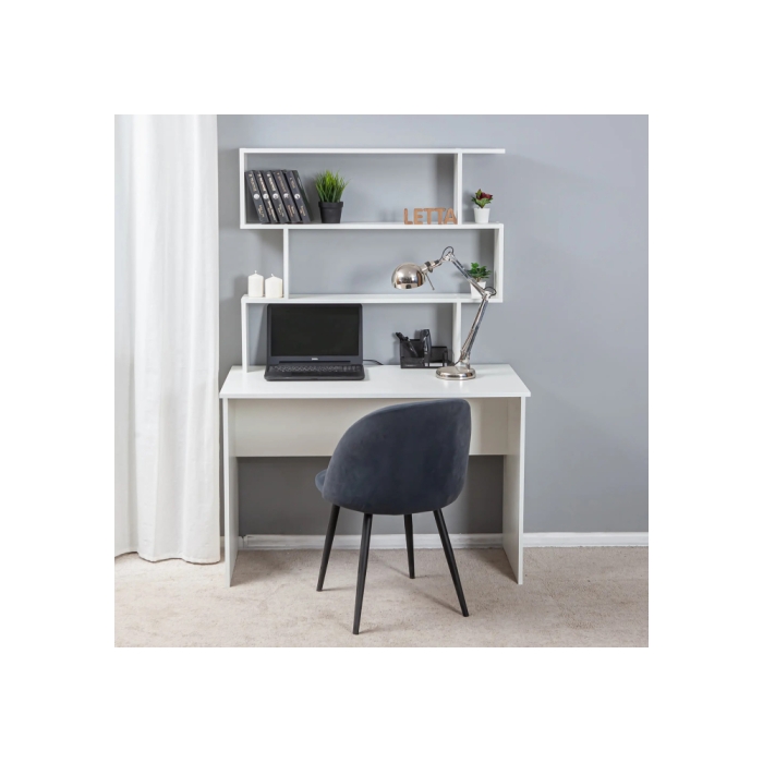 Письменный стол Дижон с надстройкой 110х55х161 белое тиснение