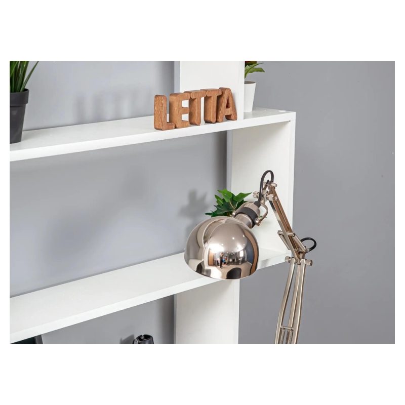 Письменный стол Дижон с надстройкой 110х55х161 белое тиснение