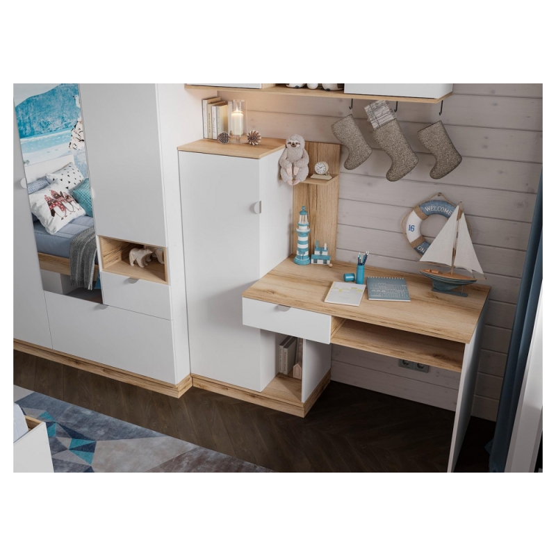 Письменный стол Джидда 1500 белый / дуб делано