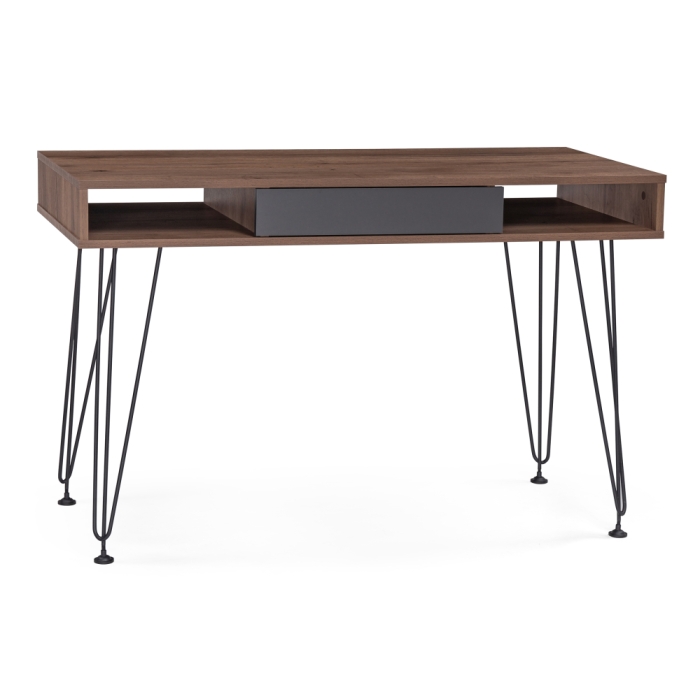 Письменный стол Хиргра 120х60х77 дуб табачный / графит / черный