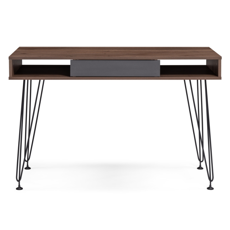 Письменный стол Хиргра 120х60х77 дуб табачный / графит / черный