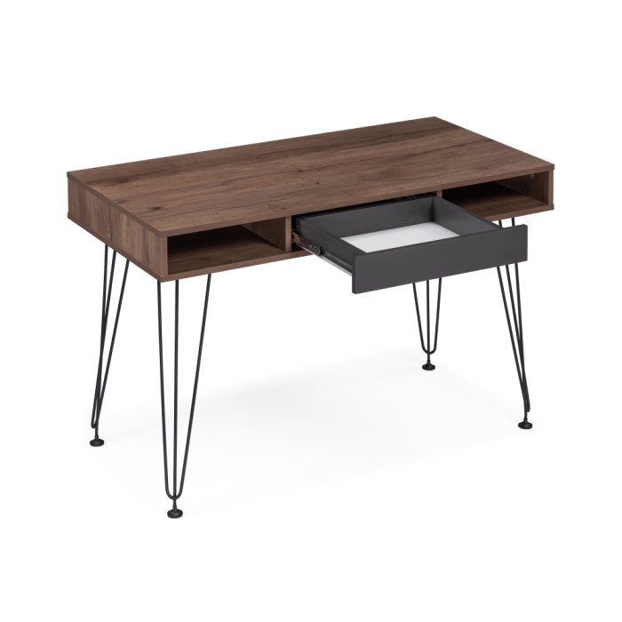 Письменный стол Хиргра 120х60х77 дуб табачный / графит / черный