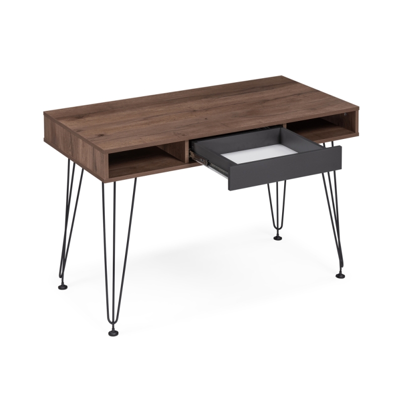 Письменный стол Хиргра 120х60х77 дуб табачный / графит / черный