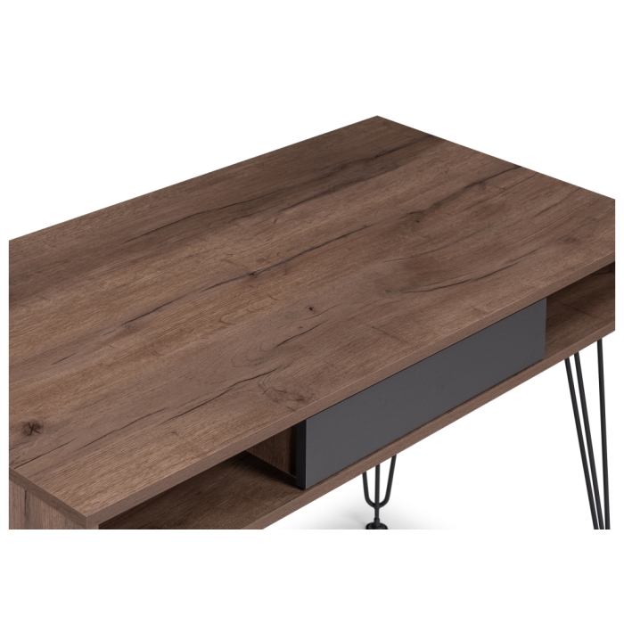 Письменный стол Хиргра 120х60х77 дуб табачный / графит / черный