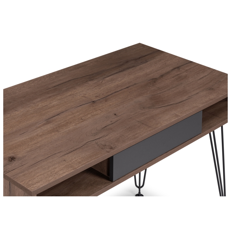 Письменный стол Хиргра 120х60х77 дуб табачный / графит / черный