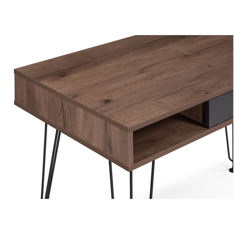 Письменный стол Хиргра 120х60х77 дуб табачный / графит / черный