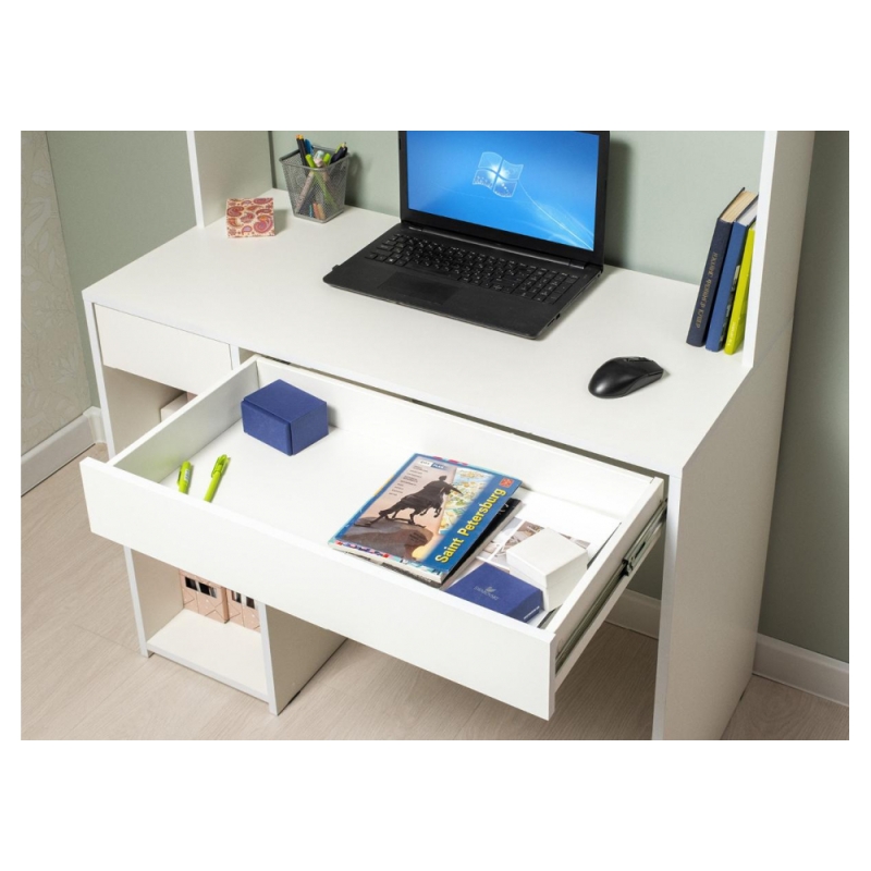 Письменный стол Комфорт 12.77 F белый РЕ шагрень