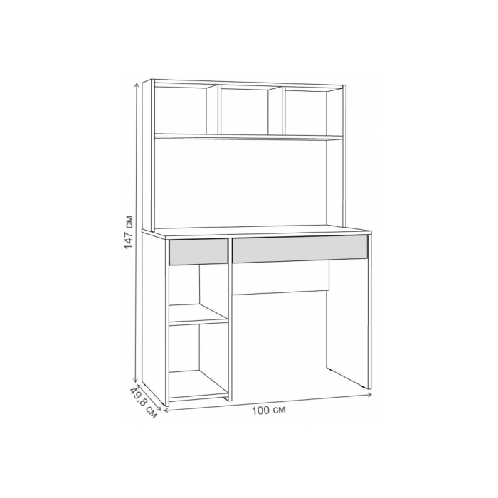 Письменный стол Комфорт 12.77 F 100х49,8х147 дуб золотой craft