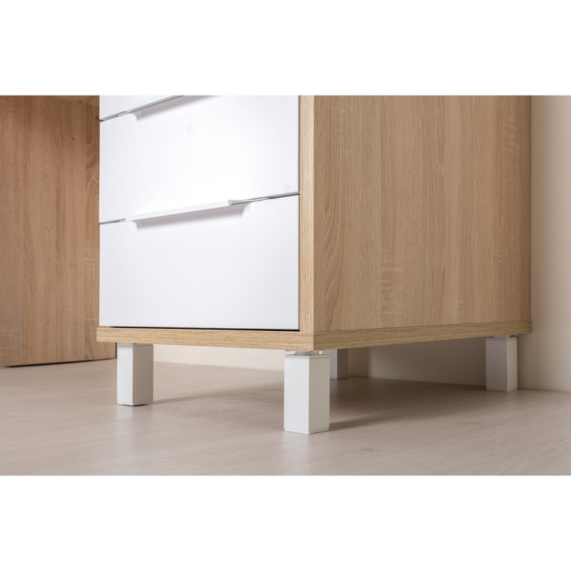 Письменный стол Комфорт 12.95 162х60,3х180 дуб сонома / белый PE шагрень