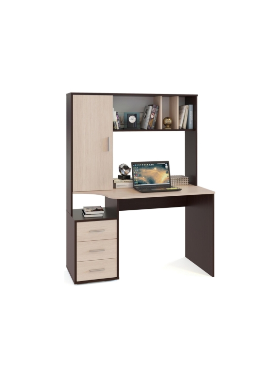 Компьютерный стол КСТ-16 120х60х160 левый венге / беленый дуб