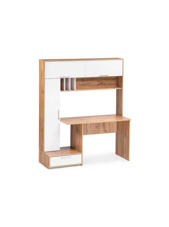 Письменный стол Лайт 03.243 150х57х180 дуб золотой (craft) / белый премиум