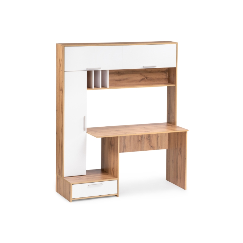 Письменный стол Лайт 03.243 150х57х180 дуб золотой (craft) / белый премиум